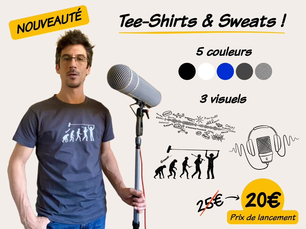 T-shirt et Sweat LaSonotheque : 4 couleurs et 3 motifs, pour les ingénieurs du son et techniciens passionnés