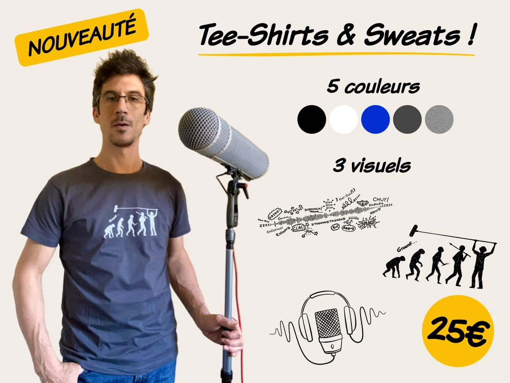 T-shirt et Sweat LaSonotheque : 4 couleurs et 3 motifs, pour les ingénieurs du son et techniciens passionnés